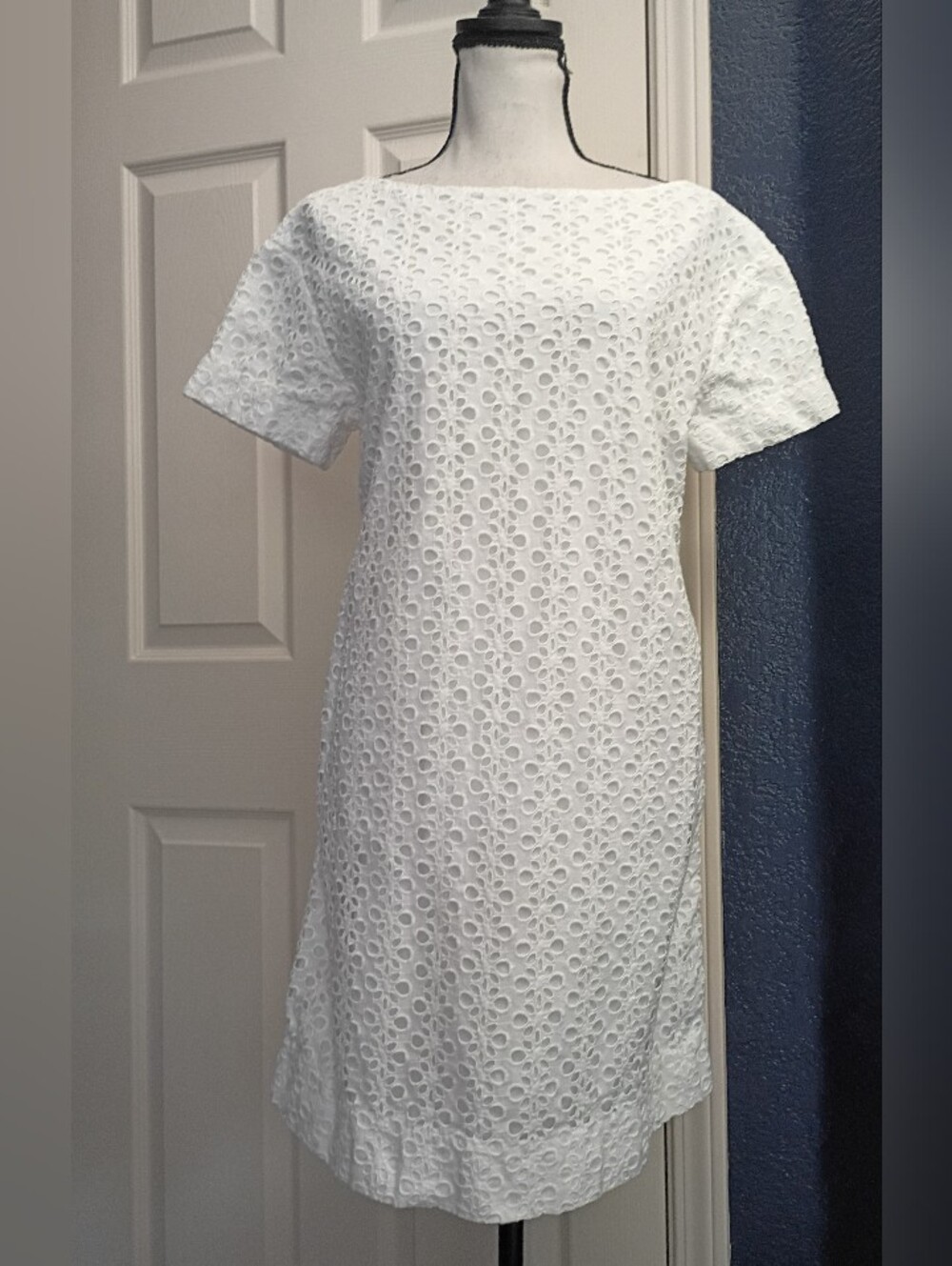 kate spade White Eyelet Midi Shift Dress